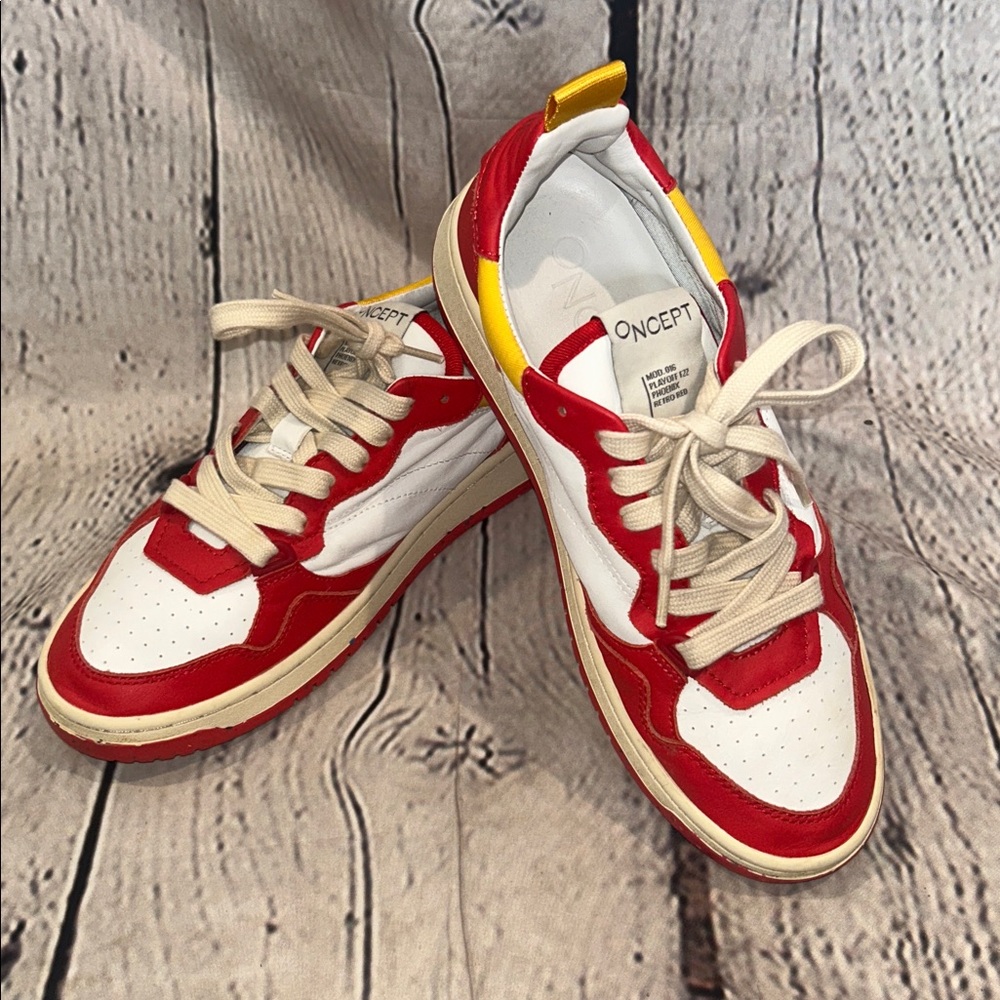 Oncept Playoff 122 Phoenix Retro Red White Yellow Sneaker Size 9